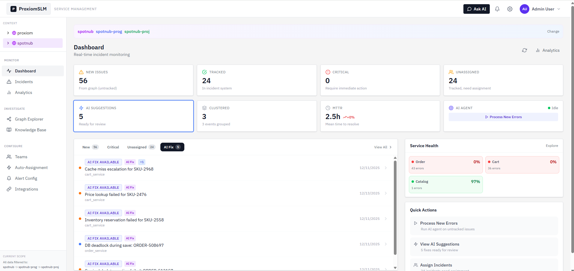 ProxiomSLM Dashboard